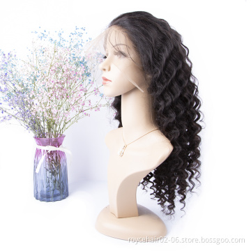 Brazilian Mink Virgin Human Hair Deep Wave Curly Semi half wig HD Lace Front Braided Long Wigs with Baby Hai